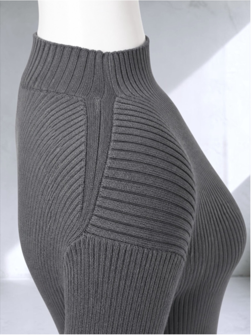 H&M Gray Rib-Knit Mock Turtleneck Midi Dress - Picture 6 of 8